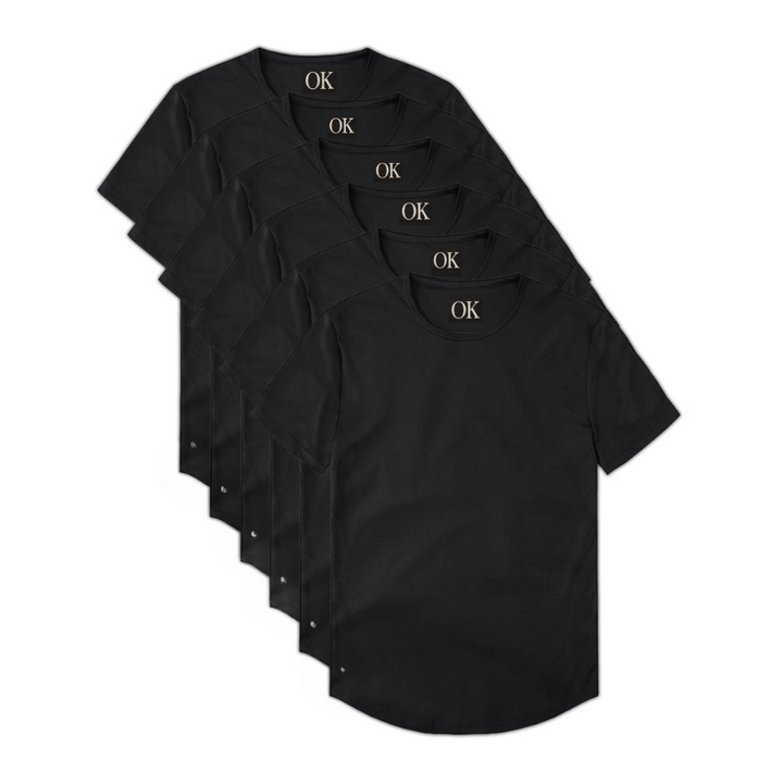 All Black Crew Curve-Hem 6-Pack