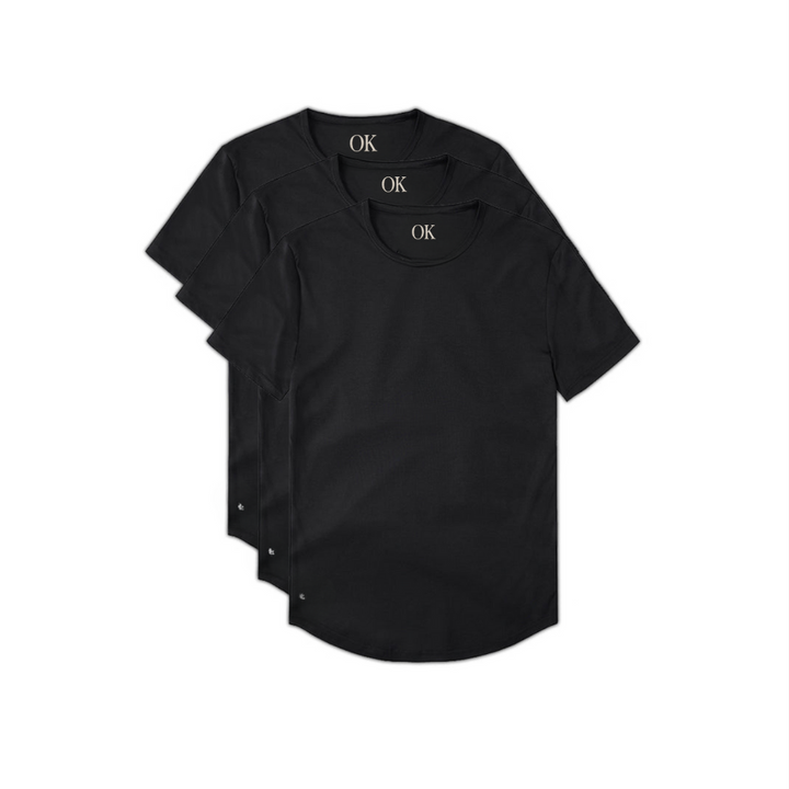 All Black Crew Curve-Hem 3-Pack