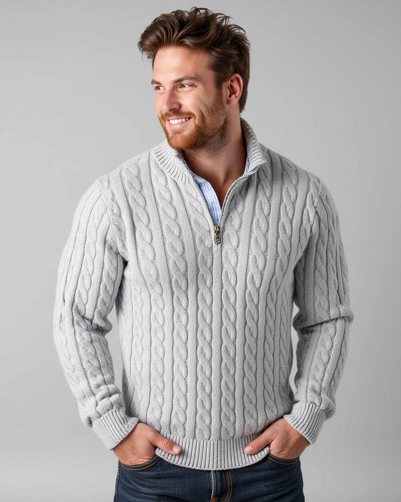 Verona Cable Knit Half-Zip Sweater