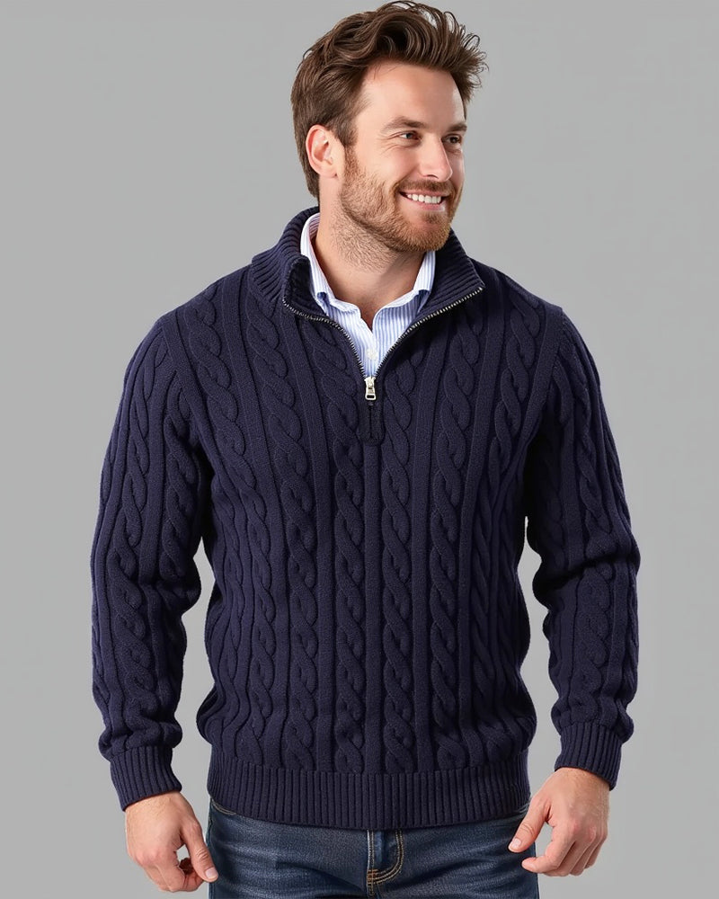 Verona Cable Knit Half-Zip Sweater